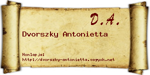 Dvorszky Antonietta névjegykártya